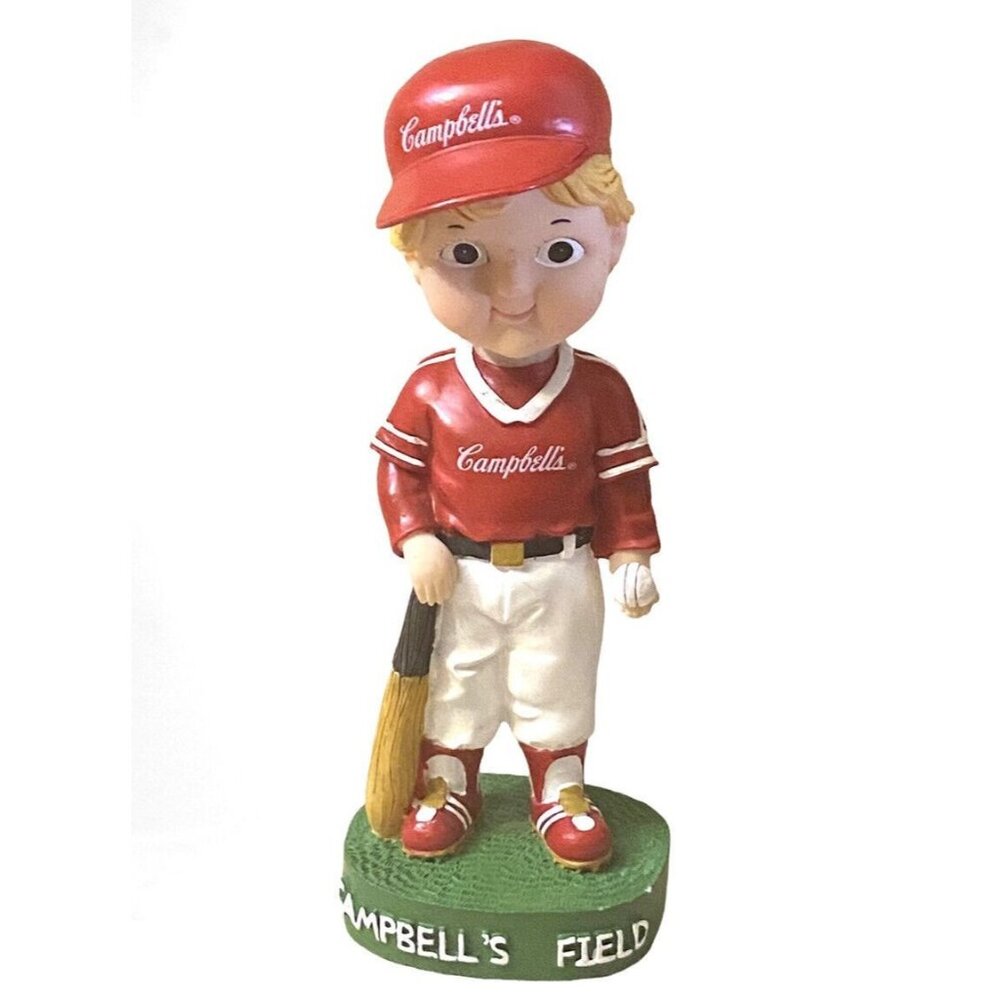 Campbells Field Baseball Player Bobblehead Figurine 6.5" Collectible Red & White